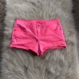 Bright pink justice shorts